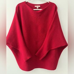 Philosophy Red Metallic Knit Poncho Sweater Women’s Size 2X TTG